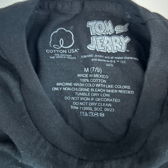 TOM & JERRY Graphic Tee NEW Black SS Cotton Size M (7/9) - Picture 4 of 4
